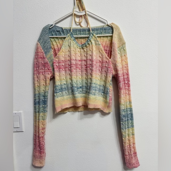 ASOS Sweaters - Multicolor Knit halter Crop Sweater size M - L